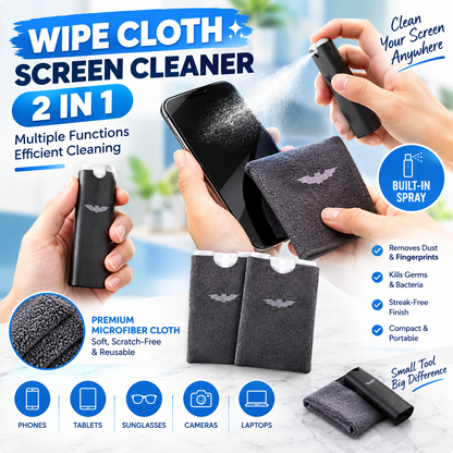 2-in-1 Screen Cleaner & Microfiber Cloth