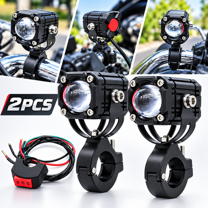 Universal Motorcycle LED Spotlights – Dual Beam