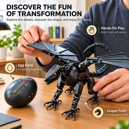 DragonMorph Egg-to-Dragon Transforming Mechanical Toy