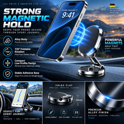 Rotatable Folding Magnetic Car Phone Mount