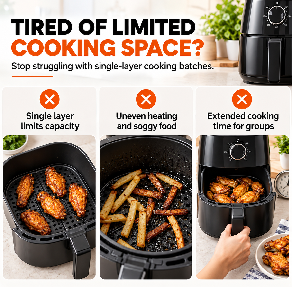 Stackable Stainless Steel Air Fryer Rack