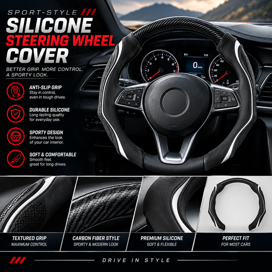 Sport-Style Silicone Steering Wheel Cover