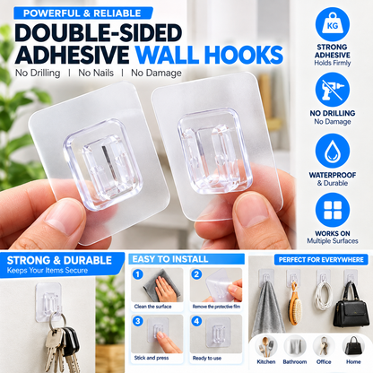 Double-Sided Adhesive Wall Hooks