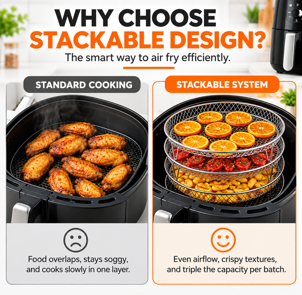 Stackable Stainless Steel Air Fryer Rack